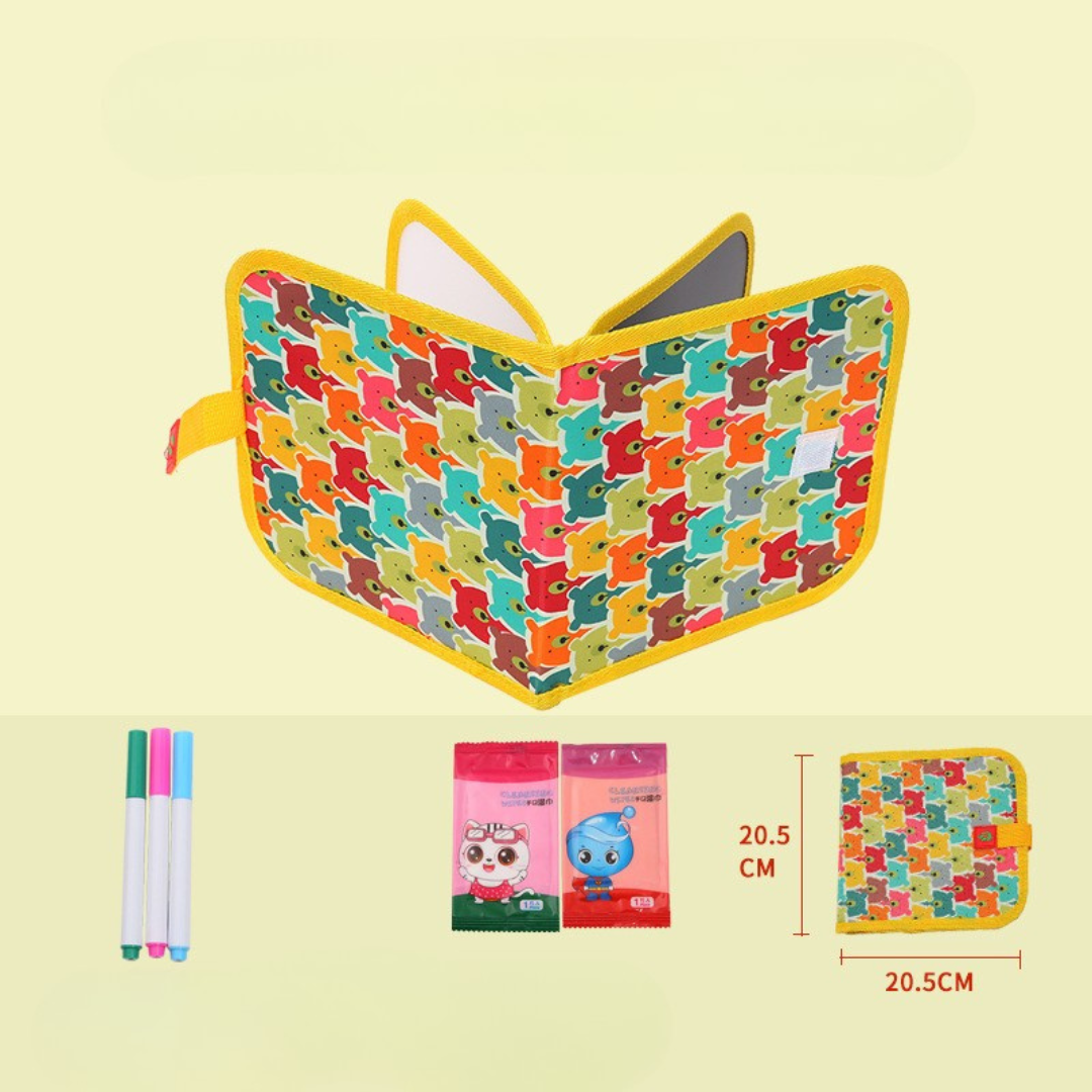 Portable reusable drawing book for children