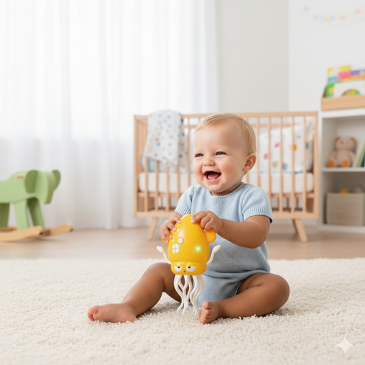 Dancing squid tummy toy