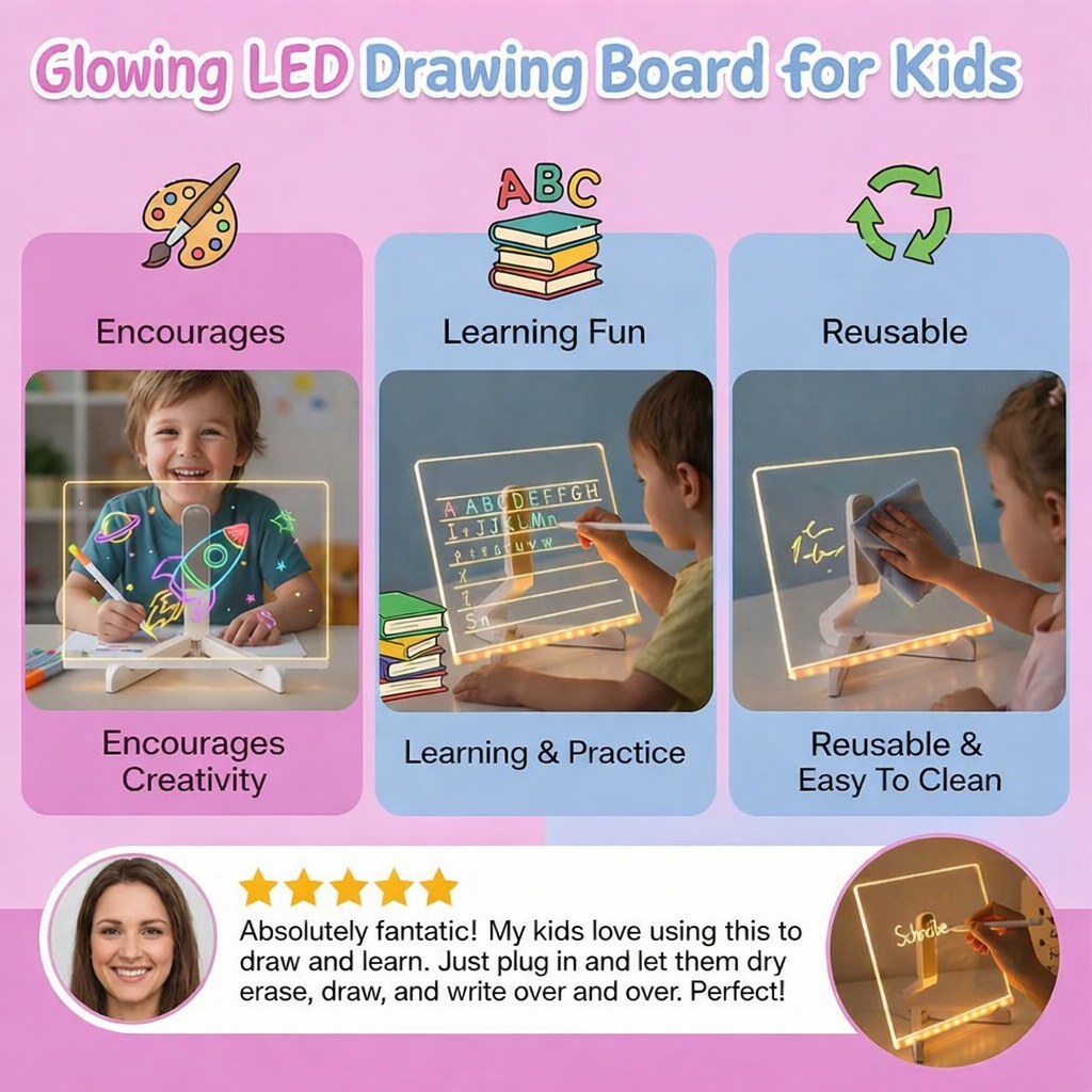 Kids LED Drawing Board Lamp