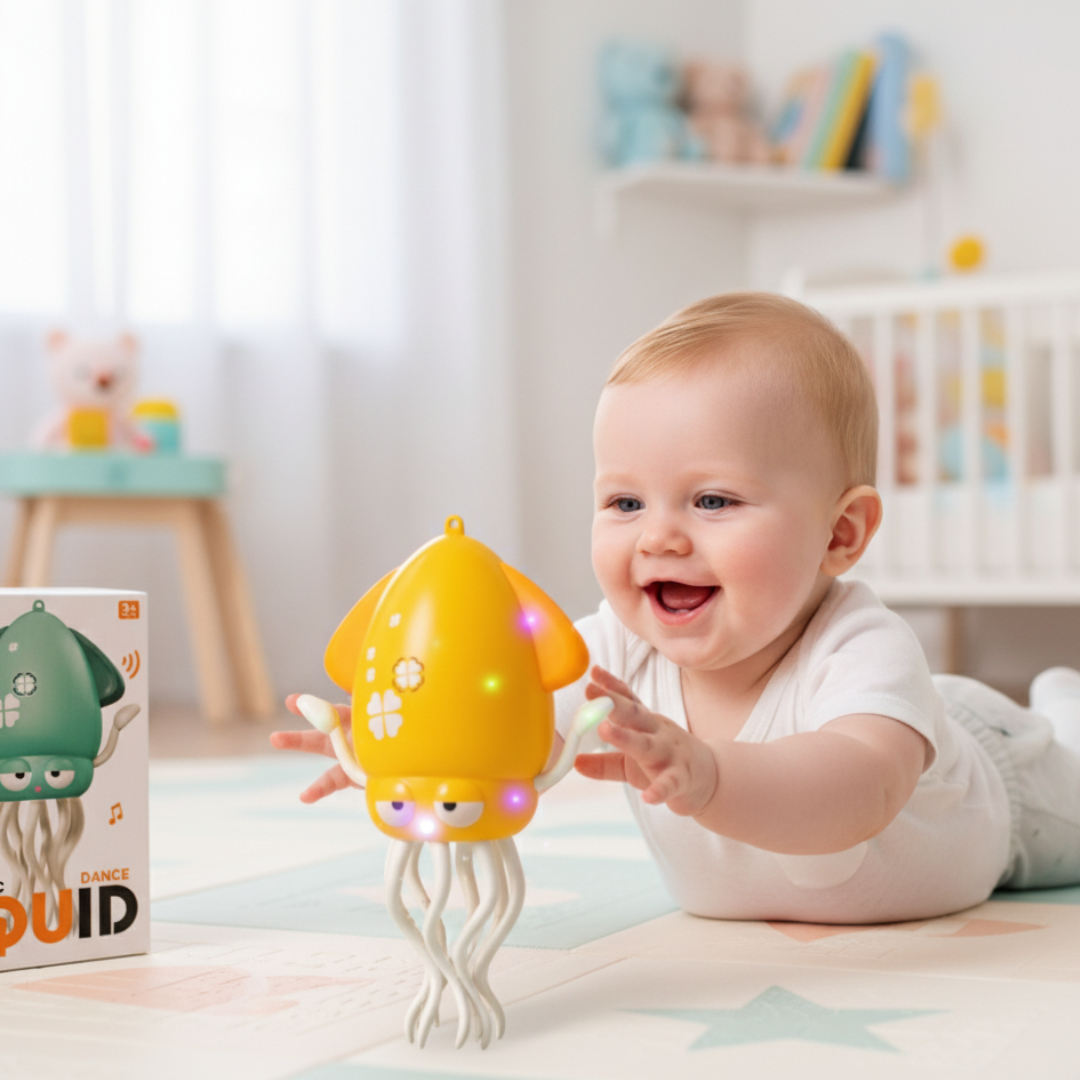 Dancing squid tummy toy